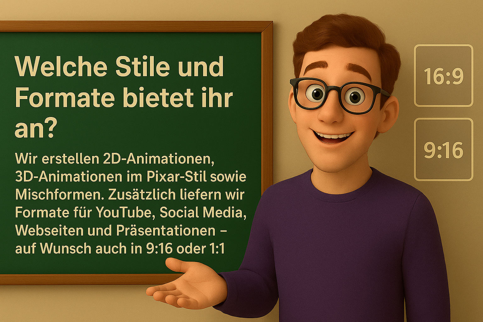 Welche Stile und Formate bietet ihr an erklärvideo-min