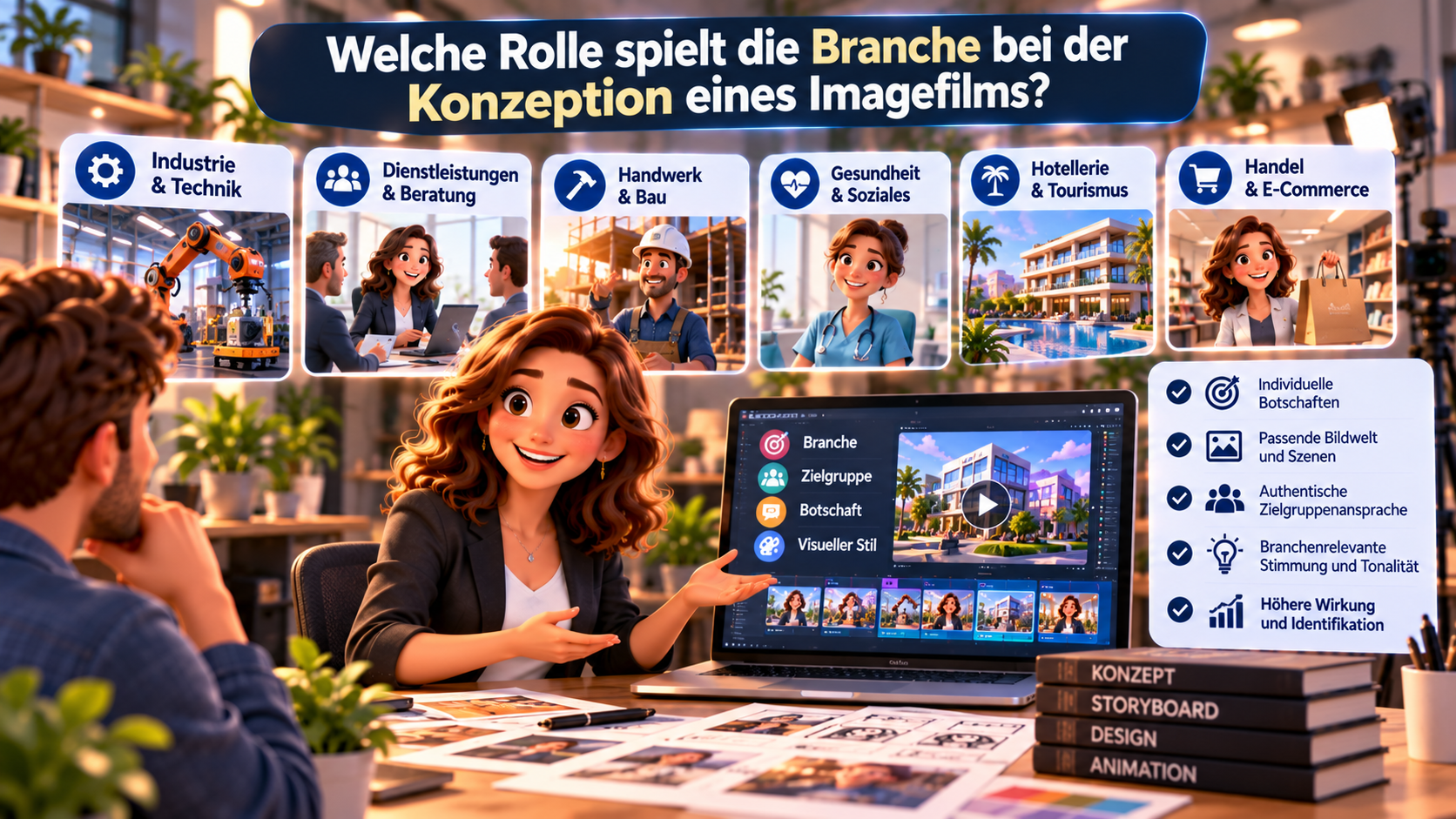 Welche Rolle spielt die Branche bei der Konzeption eines Imagefilms?