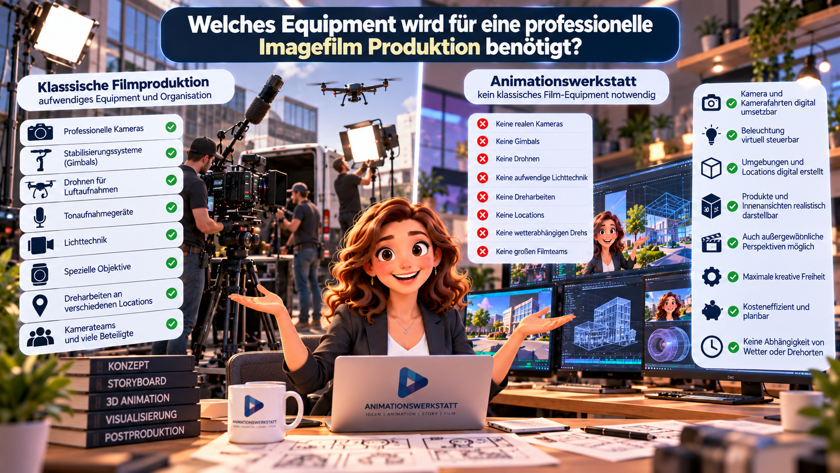 Welches Equipment wird für eine professionelle Imagefilm Produktion benötigt?